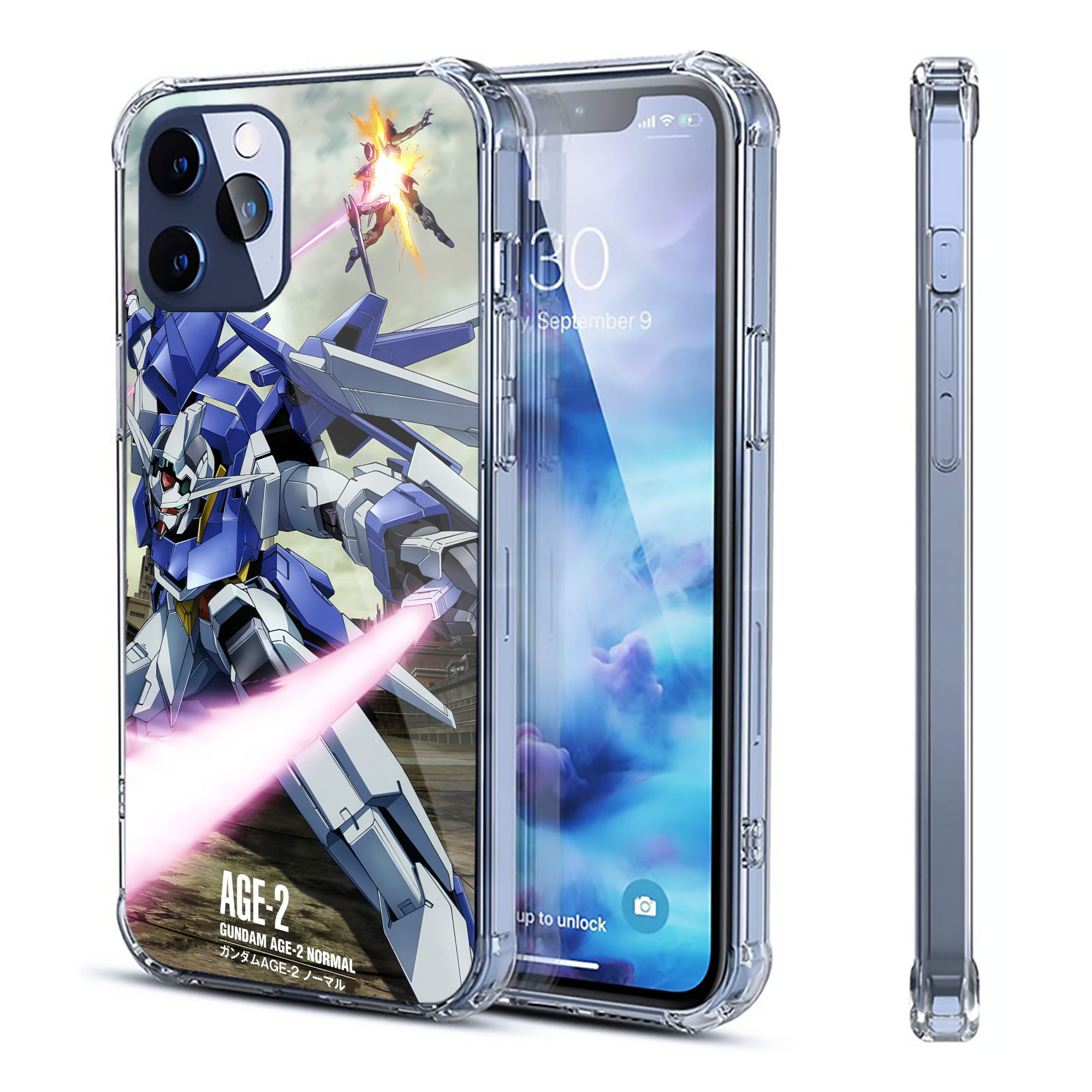 （画像用） 機動戦士ガンダム Mobile Suit Gundam 【iPhone 12シリーズ対応】透明スマホケース（クリアソフトケース）